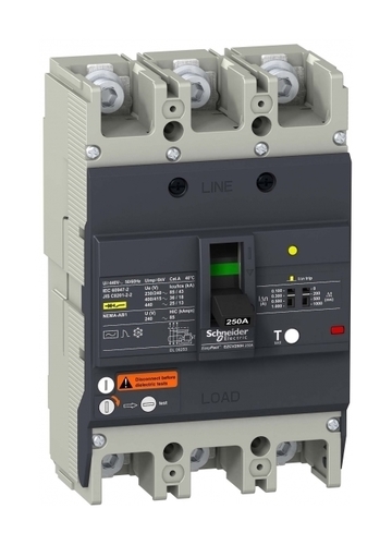 Силовой автомат Schneider Electric Easypact EZC 250, TM-D c диф защитой, 36кА, 3P, 225А