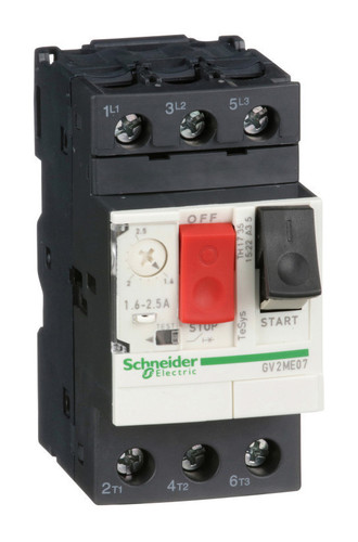 Силовой автомат для защиты двигателя Schneider Electric TeSys GV2 2.5А 3P, термомагнитный расцепитель