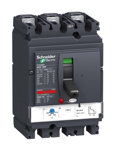 Силовой автомат Schneider Electric Compact NSX 160, TM-D, 36кА, 3P, 125А