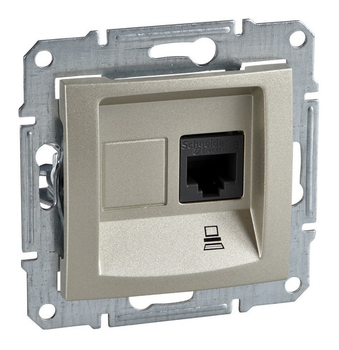 Розетка компьютерная RJ45 Cat.5 Schneider Electric SEDNA, титан